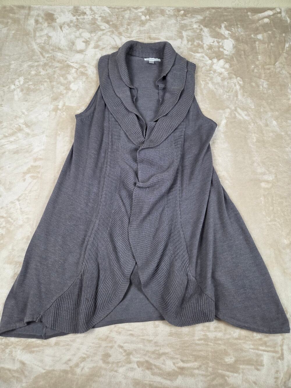 DressBarn Gray Sleeveless Cardigan
